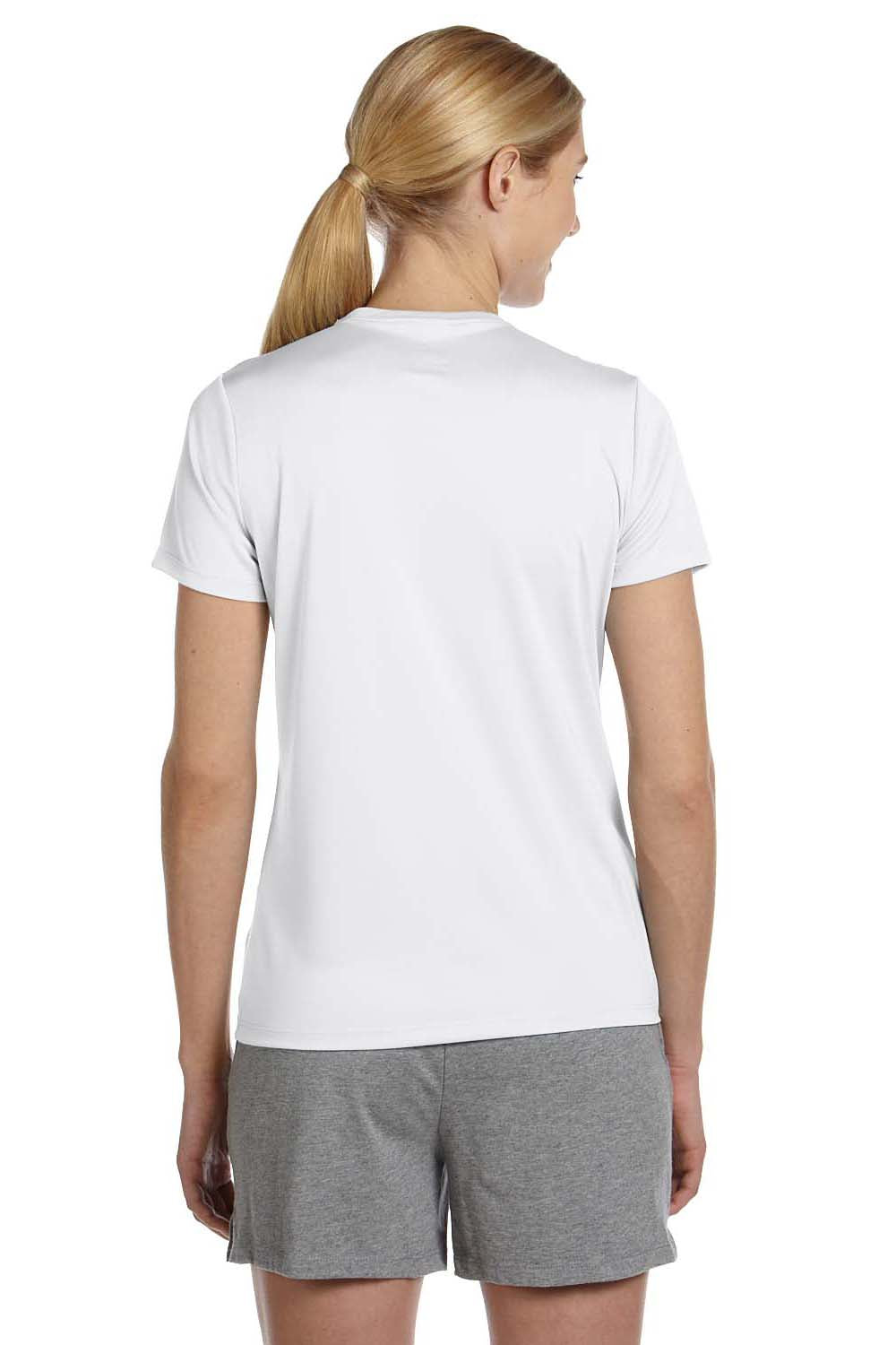 Hanes 4830 Womens Cool DRI FreshIQ Moisture Wicking Short Sleeve Crewneck T-Shirt White Back