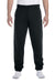 Jerzees 4850P Mens Super Sweats NuBlend Fleece Sweatpants w/ Pockets Black Front