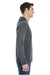 Comfort Colors 4900 Mens Long Sleeve Hooded T-Shirt Hoodie Pepper Grey Side