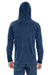 Comfort Colors 4900 Mens Long Sleeve Hooded T-Shirt Hoodie Navy Blue Back