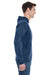 Comfort Colors 4900 Mens Long Sleeve Hooded T-Shirt Hoodie Navy Blue Side