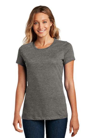 District DM104L Womens Perfect Weight Short Sleeve Crewneck T-Shirt Heather Charcoal Grey Front