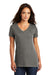District DM1170L Womens Perfect Weight Short Sleeve V-Neck T-Shirt Heather Charcoal Grey Front