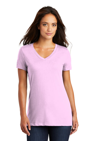 District DM1170L Womens Perfect Weight Short Sleeve V-Neck T-Shirt Soft Purple Front