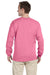 Fruit Of The Loom 4930 Mens HD Jersey Long Sleeve Crewneck T-Shirt Azalea Pink Back