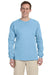 Fruit Of The Loom 4930 Mens HD Jersey Long Sleeve Crewneck T-Shirt Light Blue Front