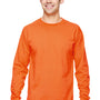 Fruit Of The Loom Mens HD Jersey Long Sleeve Crewneck T-Shirt - Safety Orange
