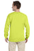 Fruit Of The Loom 4930 Mens HD Jersey Long Sleeve Crewneck T-Shirt Safety Green Back