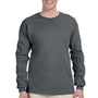 Fruit Of The Loom Mens HD Jersey Long Sleeve Crewneck T-Shirt - Charcoal Grey - Closeout