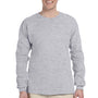 Fruit Of The Loom Mens HD Jersey Long Sleeve Crewneck T-Shirt - Heather Grey - Closeout