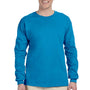 Fruit Of The Loom Mens HD Jersey Long Sleeve Crewneck T-Shirt - Pacific Blue
