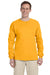 Fruit Of The Loom 4930 Mens HD Jersey Long Sleeve Crewneck T-Shirt Gold Front