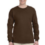 Fruit Of The Loom Mens HD Jersey Long Sleeve Crewneck T-Shirt - Chocolate Brown