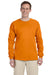 Fruit Of The Loom 4930 Mens HD Jersey Long Sleeve Crewneck T-Shirt Tennessee Orange Front