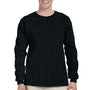 Fruit Of The Loom Mens HD Jersey Long Sleeve Crewneck T-Shirt - Heather Black - Closeout