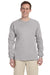 Fruit Of The Loom 4930 Mens HD Jersey Long Sleeve Crewneck T-Shirt Silver Grey Front