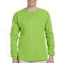 Fruit Of The Loom Mens HD Jersey Long Sleeve Crewneck T-Shirt - Neon Green