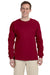 Fruit Of The Loom 4930 Mens HD Jersey Long Sleeve Crewneck T-Shirt Cardinal Red Front