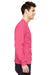 Fruit Of The Loom 4930 Mens HD Jersey Long Sleeve Crewneck T-Shirt Neon Pink Side