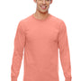 Fruit Of The Loom Mens HD Jersey Long Sleeve Crewneck T-Shirt - Heather Retro Coral