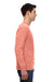 Fruit Of The Loom 4930 Mens HD Jersey Long Sleeve Crewneck T-Shirt Heather Coral Red Side