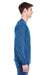 Fruit Of The Loom 4930 Mens HD Jersey Long Sleeve Crewneck T-Shirt Heather Royal Blue Side