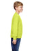 Fruit Of The Loom 4930B Youth HD Jersey Long Sleeve Crewneck T-Shirt Safety Green Side