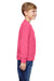 Fruit Of The Loom 4930B Youth HD Jersey Long Sleeve Crewneck T-Shirt Neon Pink Side