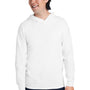Fruit Of The Loom Mens HD Jersey Long Sleeve Hooded T-Shirt Hoodie - White