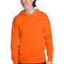 Fruit Of The Loom Mens HD Jersey Long Sleeve Hooded T-Shirt Hoodie - Safety Orange