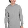 Fruit Of The Loom Mens HD Jersey Long Sleeve Hooded T-Shirt Hoodie - Heather Grey