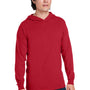 Fruit Of The Loom Mens HD Jersey Long Sleeve Hooded T-Shirt Hoodie - True Red