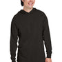 Fruit Of The Loom Mens HD Jersey Long Sleeve Hooded T-Shirt Hoodie - Heather Ink Black