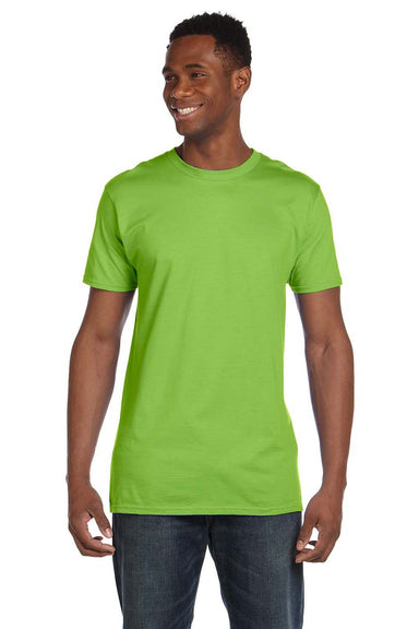 Hanes 4980 Mens Nano-T Short Sleeve Crewneck T-Shirt Lime Green Front