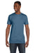Hanes 4980 Mens Nano-T Short Sleeve Crewneck T-Shirt Denim Blue Front