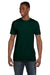Hanes 4980 Mens Nano-T Short Sleeve Crewneck T-Shirt Forest Green Front