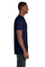 Hanes 4980 Mens Nano-T Short Sleeve Crewneck T-Shirt Navy Blue Side
