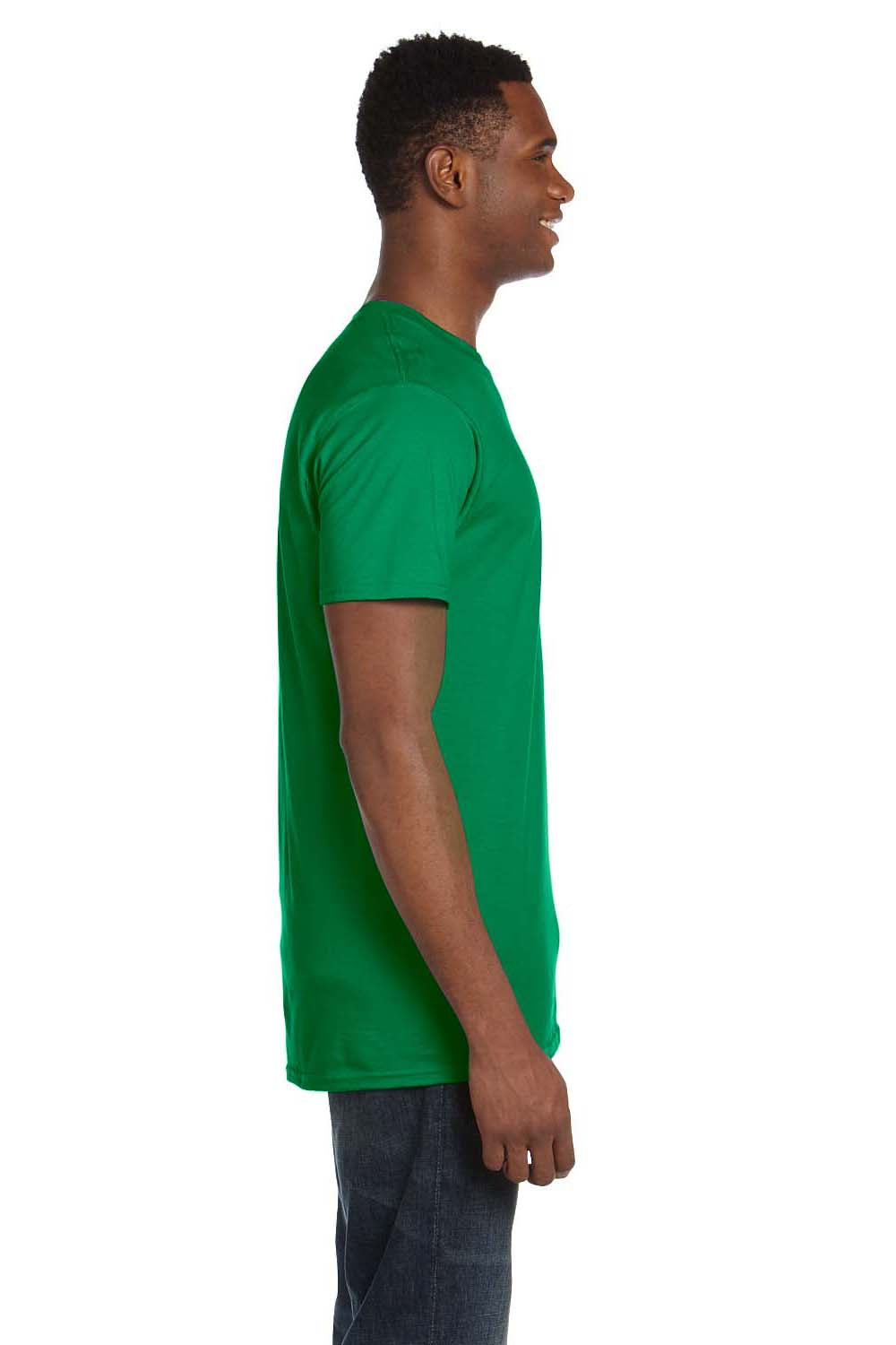 Hanes 4980 Mens Nano-T Short Sleeve Crewneck T-Shirt Kelly Green Side
