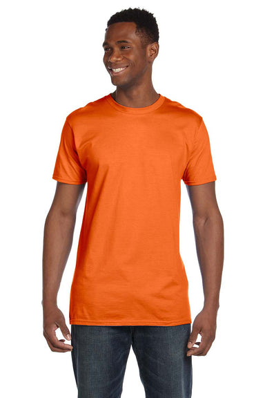 Hanes 4980 Mens Nano-T Short Sleeve Crewneck T-Shirt Orange Front
