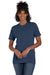 Hanes 4980 Mens Nano-T Short Sleeve Crewneck T-Shirt Heather Navy Blue Front