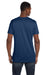 Hanes 4980 Mens Nano-T Short Sleeve Crewneck T-Shirt Heather Navy Blue Back