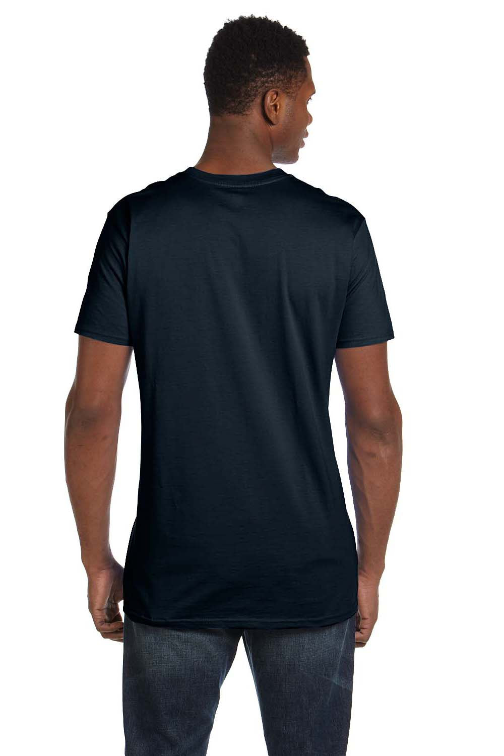 Hanes 4980 Mens Nano-T Short Sleeve Crewneck T-Shirt Vintage Black Back