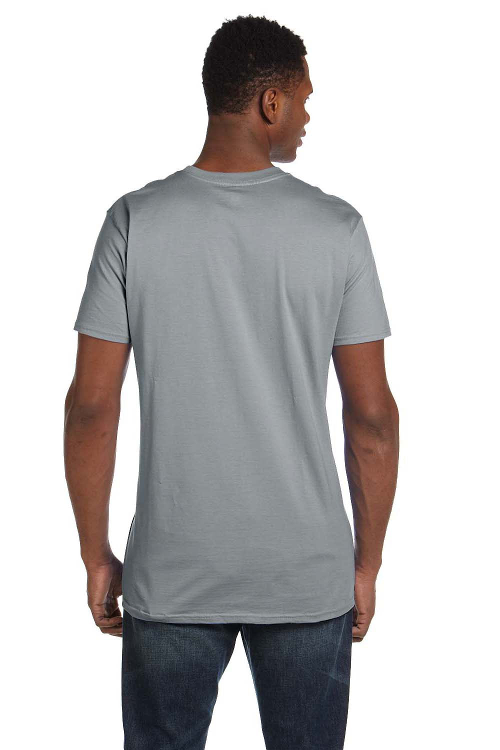 Hanes 4980 Mens Nano-T Short Sleeve Crewneck T-Shirt Vintage Grey Back