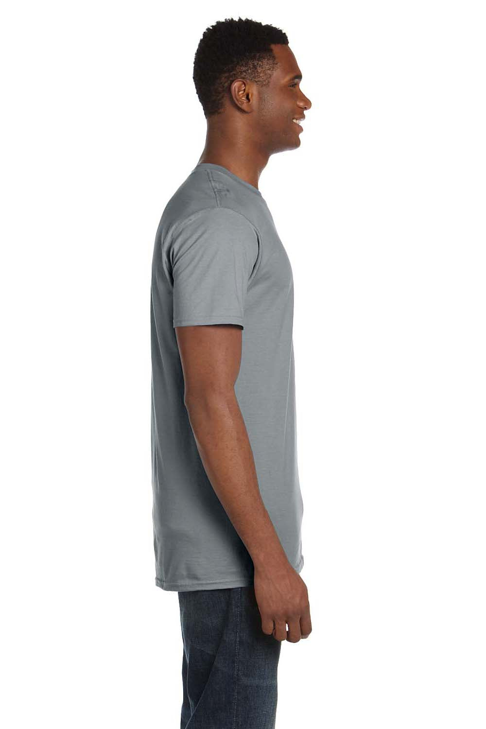 Hanes 4980 Mens Nano-T Short Sleeve Crewneck T-Shirt Vintage Grey Side