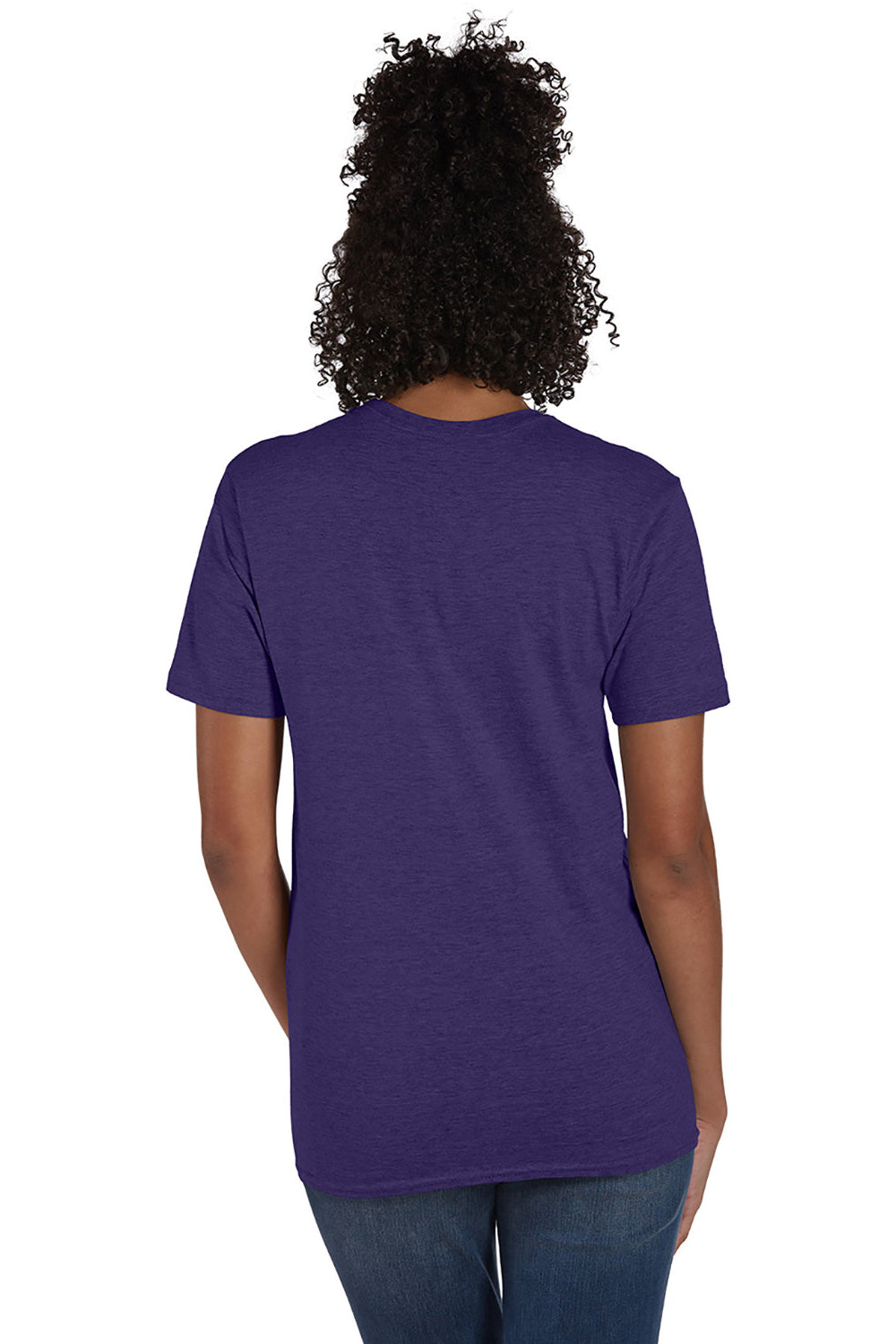 Hanes 4980 Mens Nano-T Short Sleeve Crewneck T-Shirt Heather Grape Smash Purple Back