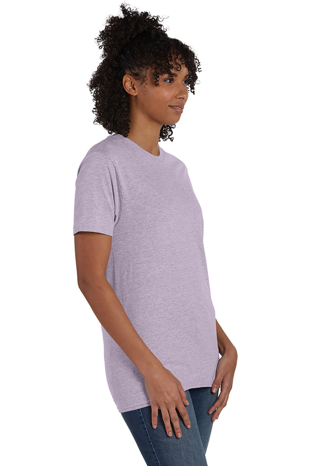 Hanes 4980 Mens Nano-T Short Sleeve Crewneck T-Shirt Marbled Pale Violet 3Q