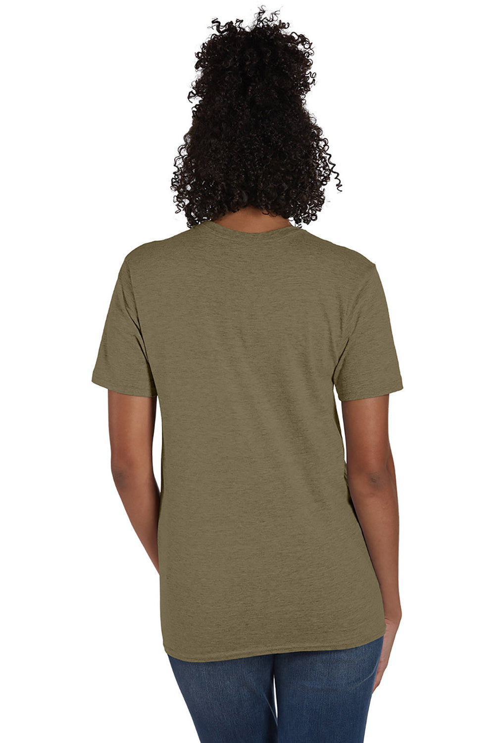 Hanes 4980 Mens Nano-T Short Sleeve Crewneck T-Shirt Heather Oregano Back
