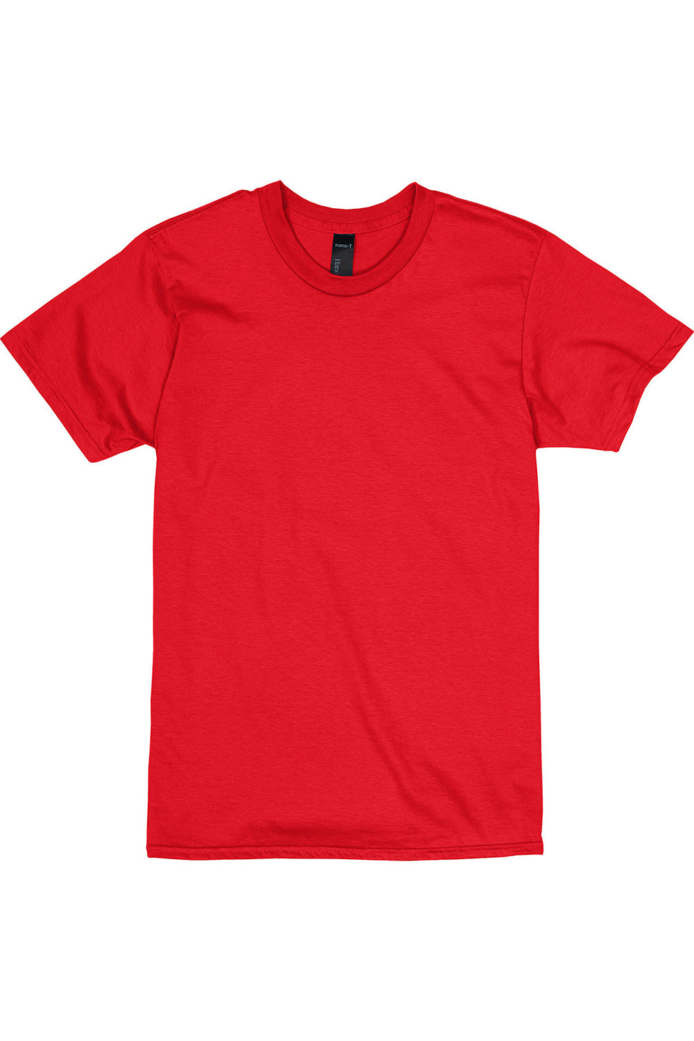 Hanes 4980 Mens Nano-T Short Sleeve Crewneck T-Shirt Athletic Red Flat Front