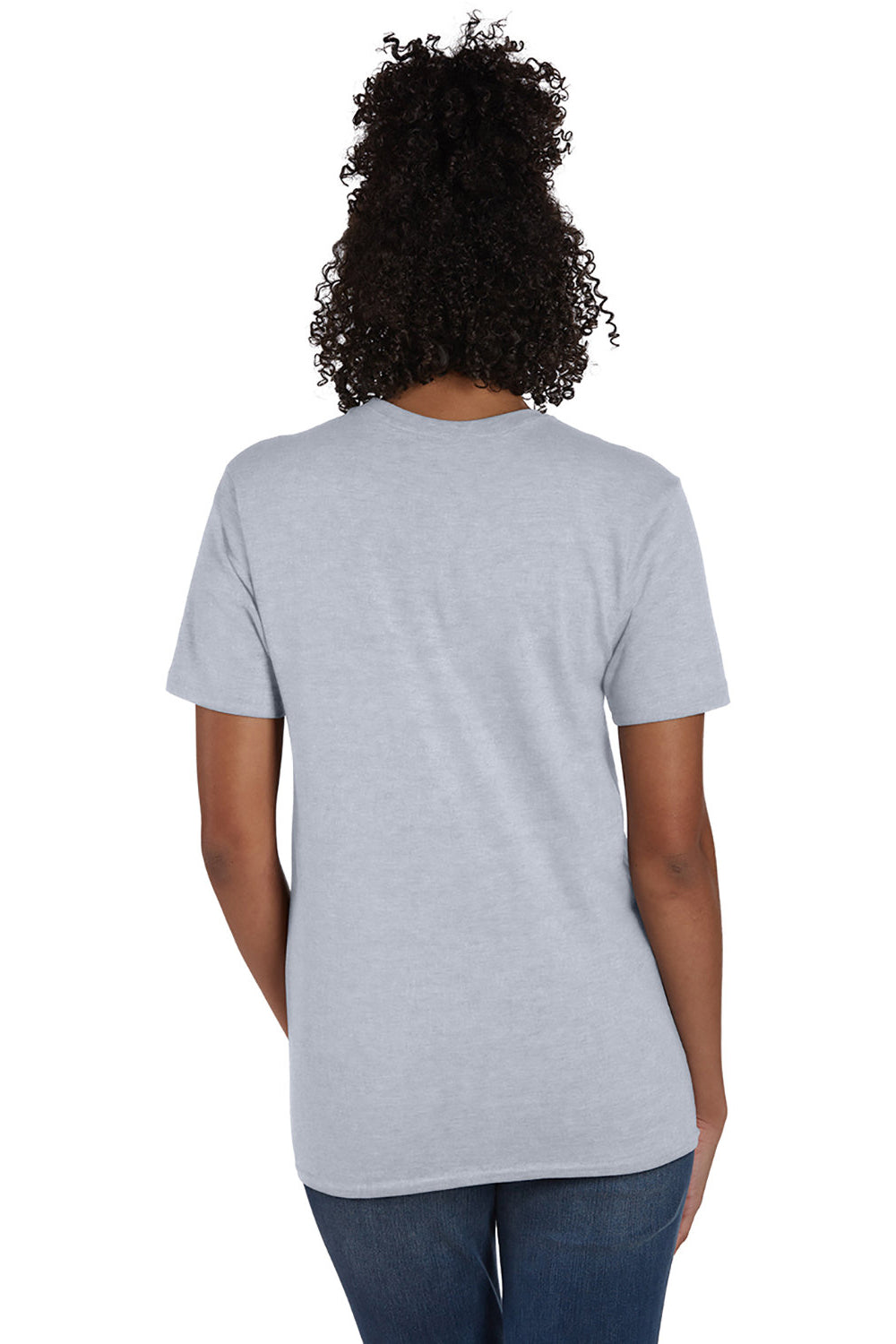 Hanes 4980 Mens Nano-T Short Sleeve Crewneck T-Shirt Heather Silverstone Grey Back