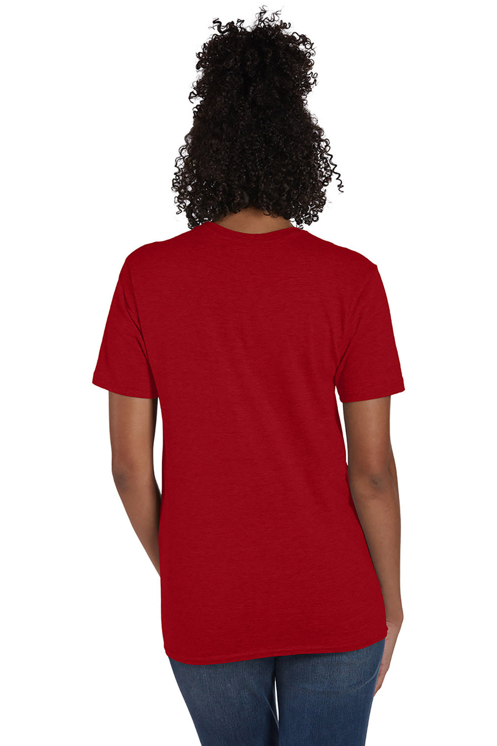 Hanes 4980 Mens Nano-T Short Sleeve Crewneck T-Shirt Heather Pepper Red Back